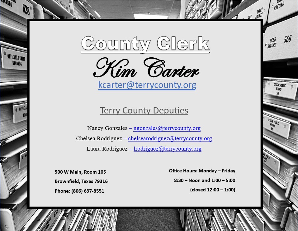 Terry County Clerk Kim Carter